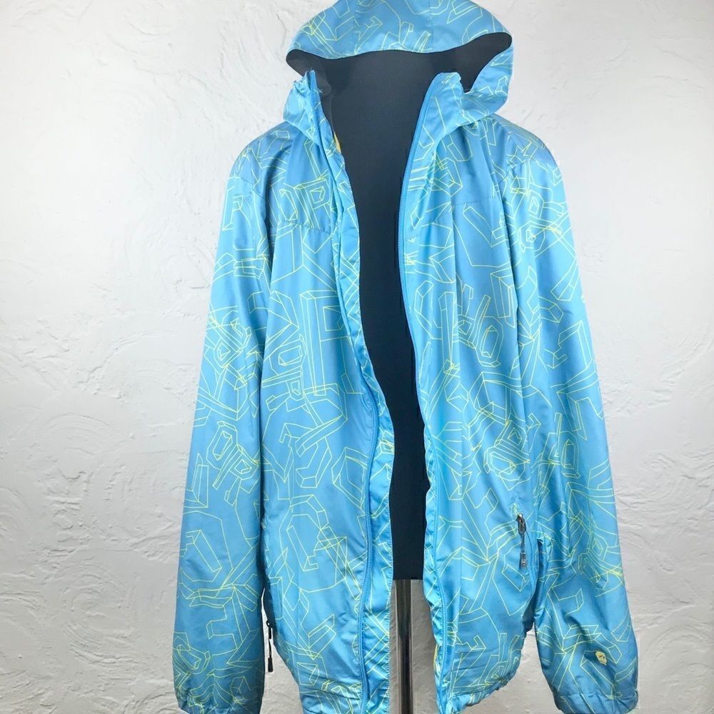 ORAGE light blue snowboard jacket-yellow spell out